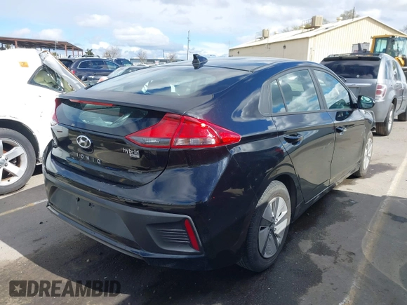 2019 Hyundai Ioniq Blue with VIN KMHC65LC3KU175915, listed as a IAAI auction lot 41778594 with 109,977 mi miles and . Bid and sale history available at DreamBid. Image 4.