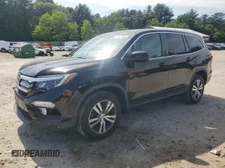 2018 Honda Pilot EX-L with VIN 5FNYF6H57JB057917, listed as a Copart auction lot 59443745 with 76,391 mi miles and Salvage title. Bid and sale history available at DreamBid. Image 1.