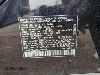 2024 Volkswagen Atlas SE с VIN 1V2LE2CA7RC209504, выставлен на аукционе Copart как лот 59757025 с пробегом 26 334 миль миль и Списание • Salvage title. История ставок и продаж доступна на DreamBid. Изображение 14.