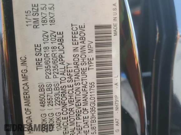 2016 Acura RDX with VIN 5J8TB3H35GL011755, listed as a Copart auction lot 41772615 with Not Provided miles and Salvage Title. Bid and sale history available at carsss.com. Image 14.