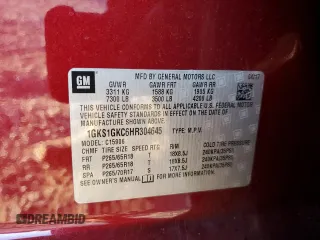 2017 GMC Yukon XL SLT z VIN 1GKS1GKC6HR304645, wystawiony jako Copart lot #83831654 z przebiegiem 137 035 mil mil oraz Szkoda całkowita • Salvage title. Historia ofert i sprzedaży dostępna na DreamBid. Obrazek 13.