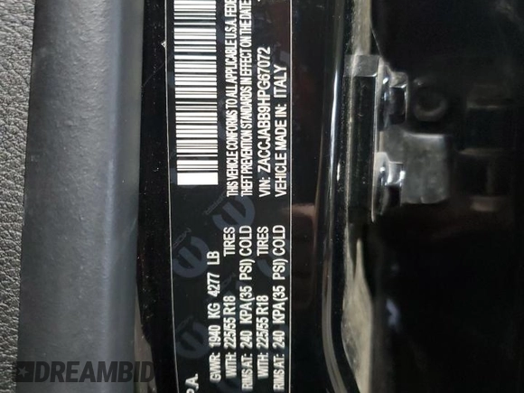 2017 Jeep Renegade Latitude with VIN ZACCJABB9HPG67072, listed as a Copart auction lot 55957745 with 92,078 mi miles and Salvage title. Bid and sale history available at DreamBid. Image 13.