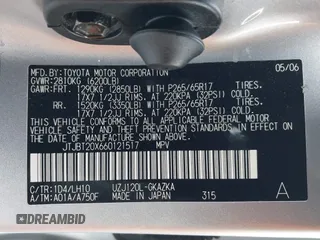 2006 Lexus GX with VIN JTJBT20X660121517, listed as a IAAI auction lot 41629022 with 256,760 mi miles. Bid and sale history available at carsss.com. Image 9.