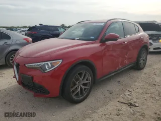2019 Alfa Romeo Stelvio Ti Sport with VIN ZASPAKBN3K7C43268, listed as a Copart auction lot 49808585 with 0 mi miles and Salvage Title. Bid and sale history available at carsss.com. Image 1.