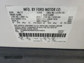 2017 Ford Explorer XLT z VIN 1FM5K8D89HGD75561, wystawiony jako Copart lot #57723505 z przebiegiem 100 274 mil mil oraz Szkoda całkowita • Salvage title. Historia ofert i sprzedaży dostępna na DreamBid. Obrazek 13.
