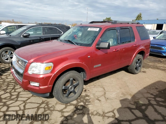 2008 Ford Explorer XLT with VIN 1FMEU73808UA33164, listed as a Copart auction lot 78049724 with 176,954 mi miles and Clean Title. Bid and sale history available at carsss.com. Image 1.