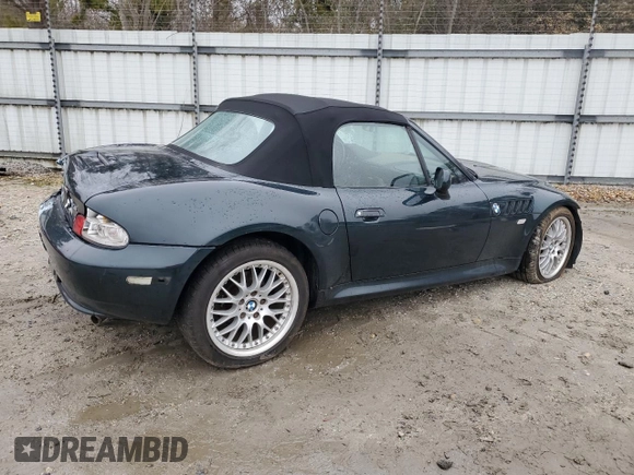 2000 BMW Z3 2.8 z VIN 4USCH3341YLF43502, wystawiony jako Copart lot #44773415 z przebiegiem 168 390 mil mil oraz Szkoda całkowita • Salvage title. Historia ofert i sprzedaży dostępna na DreamBid. Obrazek 3.