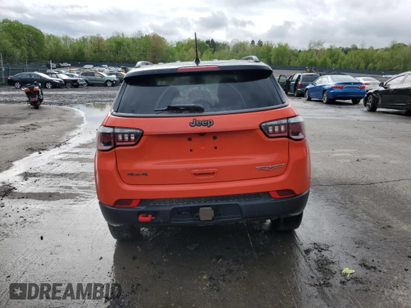 2018 Jeep Compass Trailhawk с VIN 3C4NJDDB5JT483091, выставлен на аукционе Copart как лот 55607835 с пробегом 76 066 миль миль и Списание • Salvage title. История ставок и продаж доступна на DreamBid. Изображение 6.