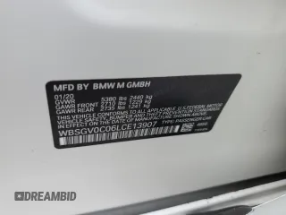 2020 BMW M8 Competition with VIN WBSGV0C06LCE13907, listed as a Copart auction lot 51108195 with 24,506 mi miles and Salvage Title. Bid and sale history available at carsss.com. Image 12.