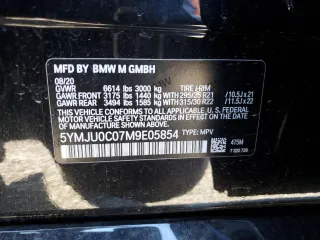 2021 BMW X5 M with VIN 5YMJU0C07M9E05854, listed as a Copart auction lot 38657883 with 14,083 mi miles. Bid and sale history available at carsss.com. Image 13.