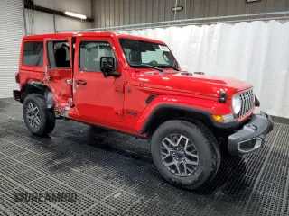 2025 Jeep Wrangler Sahara с VIN 1C4PJXEN8SW575908, выставлен на аукционе Copart как лот 61501965 с пробегом 6 989 миль миль и Чистый • Clean title. История ставок и продаж доступна на DreamBid. Изображение 4.