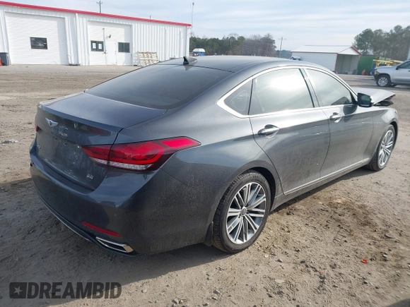 2018 Genesis G80 3.8L with VIN KMHGN4JE3JU230140, listed as a IAAI auction lot 41699214 with 35,864 mi miles. Bid and sale history available at carsss.com. Image 4.