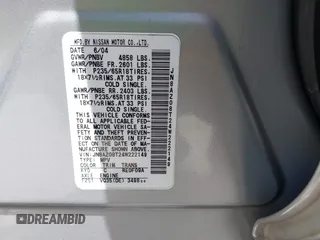 2004 Nissan Murano SL z VIN JN8AZ08T24W222149, wystawiony jako IAAI lot #42304029 z przebiegiem 166 130 mil mil oraz . Historia ofert i sprzedaży dostępna na DreamBid. Obrazek 9.