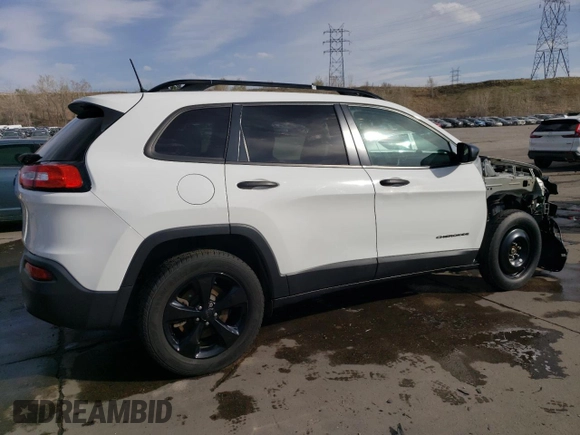 2017 Jeep Cherokee Sport with VIN 1C4PJMAB7HW576356, listed as a Copart auction lot 52159205 with 87,812 mi miles and Salvage Title. Bid and sale history available at carsss.com. Image 3.