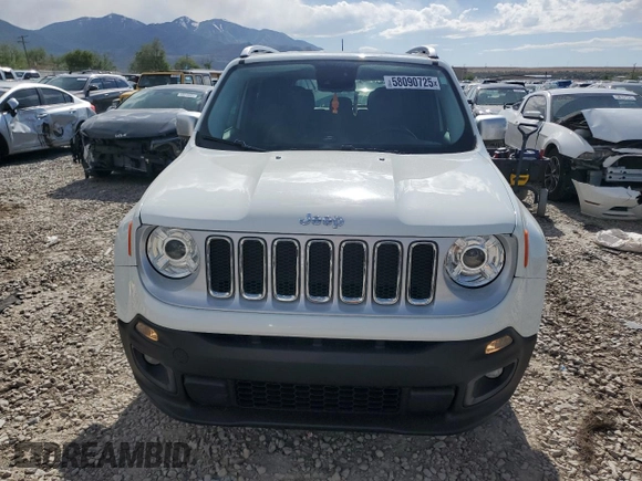 2017 Jeep Renegade Limited z VIN ZACCJBDBXHPG65785, wystawiony jako Copart lot #58090725 z przebiegiem 91 383 mil mil oraz Czysty tytuł • Clean title. Historia ofert i sprzedaży dostępna na DreamBid. Obrazek 5.