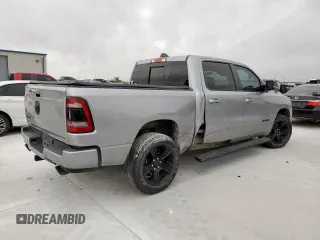 2021 Ram 1500 Lone Star with VIN 1C6RREFTXMN501408, listed as a Copart auction lot 58558545 with 50,076 mi miles and Salvage title. Bid and sale history available at DreamBid. Image 3.