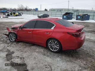 2021 Infiniti Q50 Luxe with VIN JN1EV7BR9MM752423, listed as a Copart auction lot 45055345 with 43,835 mi miles and Salvage Title. Bid and sale history available at carsss.com. Image 2.