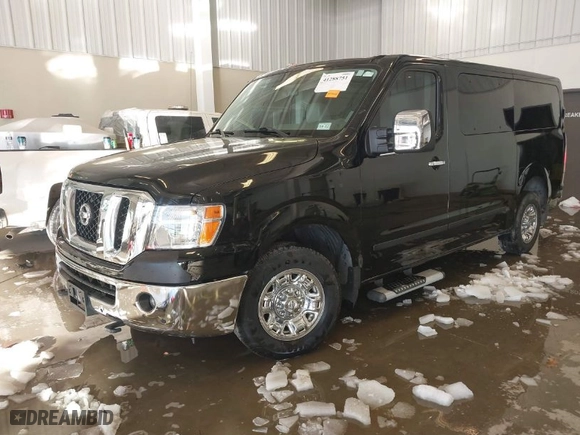 2017 Nissan NV Passenger SL with VIN 5BZAF0AA7HN851026, listed as a IAAI auction lot 41288751 with 81,442 mi miles. Bid and sale history available at carsss.com. Image 2.