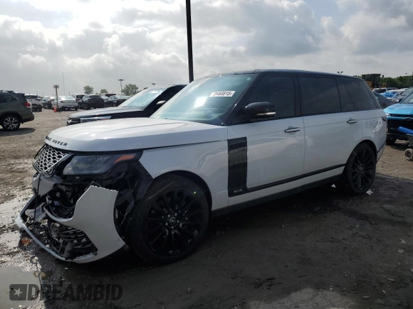 2021 Land Rover Range Rover Autobiography with VIN SALGV5SE1MA448455, listed as a Copart auction lot 59468815 with 93,542 mi miles and Salvage title. Bid and sale history available at DreamBid. Image 1.