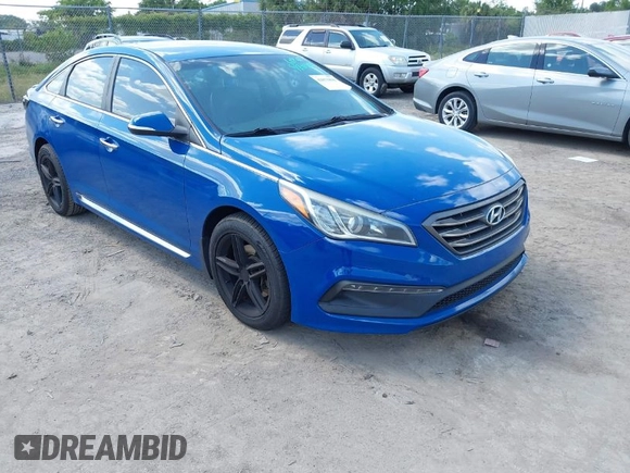 2015 Hyundai Sonata 2.4L Sport with VIN 5NPE34AF8FH099928, listed as a IAAI auction lot 42071898 with 180,440 mi miles. Bid and sale history available at carsss.com. Image 1.