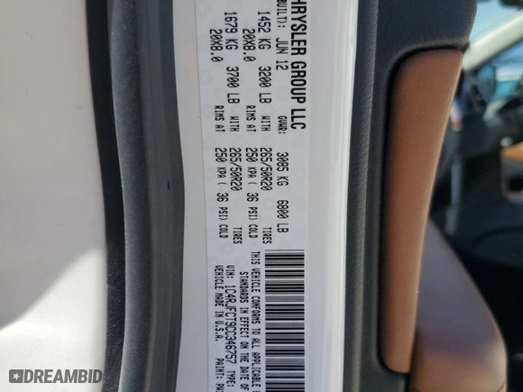 2012 Jeep Grand Cherokee Overland with VIN 1C4RJFCT9CC346757, listed as a Copart auction lot 47946815 with 71,316 mi miles and Salvage Title. Bid and sale history available at carsss.com. Image 13.