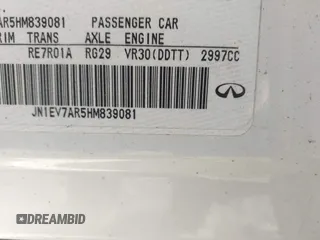 2017 Infiniti Q50 Premium with VIN JN1EV7AR5HM839081, listed as a IAAI auction lot 42663515 with 73,870 mi miles and . Bid and sale history available at DreamBid. Image 9.