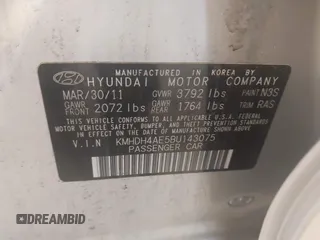 2011 Hyundai Elantra GLS с VIN KMHDH4AE5BU143075, выставлен на аукционе IAAI как лот 42854793 с пробегом 125 307 миль миль и . История ставок и продаж доступна на DreamBid. Изображение 9.