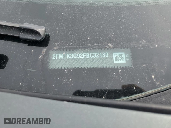 2015 Ford Edge SE with VIN 2FMTK3G92FBC32180, listed as a Copart auction lot 51629025 with Not provided miles and Non repairable. Bid and sale history available at DreamBid. Image 15.