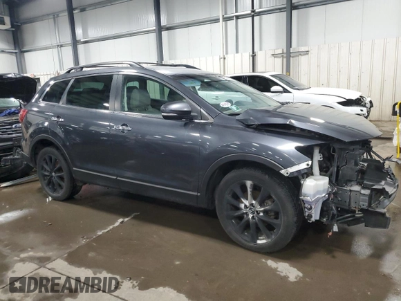 2015 Mazda CX-9 Grand Touring with VIN JM3TB3DA8F0454430, listed as a Copart auction lot 89393675 with 163,021 mi miles and Salvage Title. Bid and sale history available at carsss.com. Image 4.