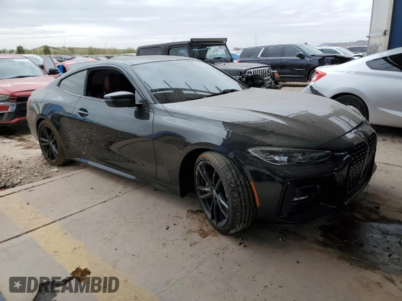 2021 BMW 4 Series 430i with VIN WBA53AP01MCF92750, listed as a Copart auction lot 43817115 with 61,291 mi miles and Salvage Title. Bid and sale history available at DreamBid. Image 4.