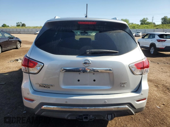 2013 Nissan Pathfinder SV with VIN 5N1AR2MM3DC641758, listed as a Copart auction lot 59859445 with 84,677 mi miles and Salvage title. Bid and sale history available at DreamBid. Image 6.
