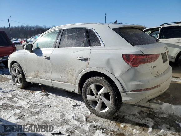 2020 Audi Q3 Premium with VIN WA1AECF38L1024869, listed as a Copart auction lot 46295685 with 124,720 mi miles and Salvage Title. Bid and sale history available at carsss.com. Image 2.