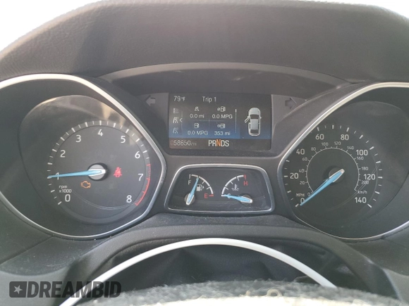 2017 Ford Focus SE with VIN 1FADP3FE9HL348123, listed as a Copart auction lot 64624965 with 58,650 mi miles and Clean title. Bid and sale history available at DreamBid. Image 9.