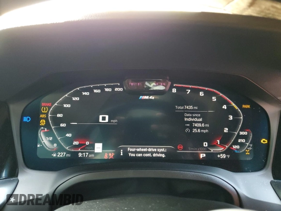 2022 BMW M4 Competition xDrive with VIN WBS43AZ01NCK99479, listed as a Copart auction lot 46399964 with 7,435 mi miles. Bid and sale history available at carsss.com. Image 9.