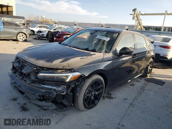 2025 Honda Civic Sedan Sport with VIN 2HGFE2F57SH533022, listed as a Copart auction lot 85594774 with 1,396 mi miles and Salvage Title. Bid and sale history available at carsss.com. Image 1.