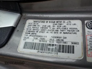 2010 Nissan 370Z z VIN JN1AZ4FH0AM301315, wystawiony jako Copart lot #86204894 z przebiegiem Nie podano mil oraz Szkody całkowita. Historia ofert i sprzedaży dostępna na DreamBid. Obrazek 12.