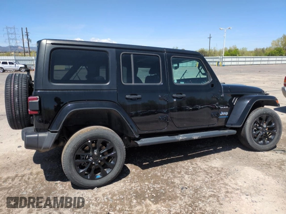 2023 Jeep Wrangler Sahara with VIN 1C4JJXP65PW661194, listed as a Copart auction lot 55729925 with 24,264 mi miles and Clean Title. Bid and sale history available at DreamBid. Image 3.