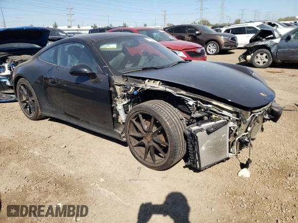 2015 Porsche 911 Carrera with VIN WP0AA2A98FS106543, listed as a Copart auction lot 73144614 with 16,987 mi miles and Salvage Title. Bid and sale history available at carsss.com. Image 4.