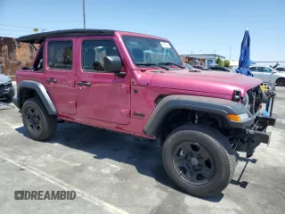 2024 Jeep Wrangler Sport S with VIN 1C4PJXDG5RW318461, listed as a Copart auction lot 54270255 with 5,234 mi miles and Salvage title. Bid and sale history available at DreamBid. Image 4.