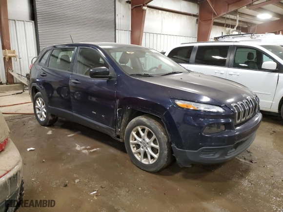 2014 Jeep Cherokee Sport with VIN 1C4PJLAB1EW231040, listed as a Copart auction lot 50373295 with 250,498 mi miles and Clean Title. Bid and sale history available at carsss.com. Image 4.