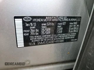 2023 Hyundai Santa Fe Hybrid SEL Premium with VIN 5NMS3DA14PH003881, listed as a Copart auction lot 72034954 with 59,021 mi miles and Salvage Title. Bid and sale history available at carsss.com. Image 15.