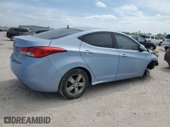 2013 Hyundai Elantra Limited with VIN KMHDH4AE3DU773485, listed as a Copart auction lot 53815265 with Not Provided miles and Salvage Title. Bid and sale history available at DreamBid. Image 3.