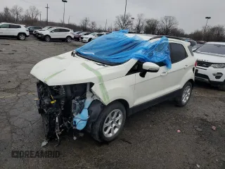 2021 Ford EcoSport SE with VIN MAJ3S2GE1MC455647, listed as a Copart auction lot 43258785 with 38,850 mi miles and Salvage Title. Bid and sale history available at carsss.com. Image 1.