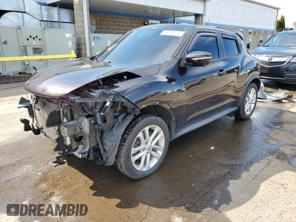 2015 Nissan Juke S with VIN JN8AF5MV6FT560090, listed as a Copart auction lot 53030815 with 107,603 mi miles and Salvage Title. Bid and sale history available at carsss.com. Image 1.