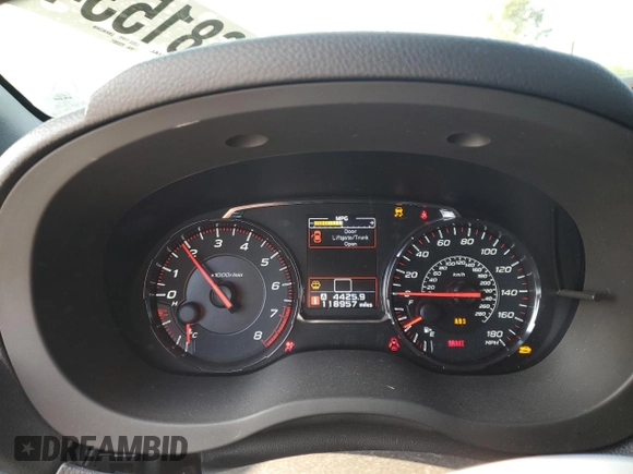 2019 Subaru WRX with VIN JF1VA1A67K9813478, listed as a Copart auction lot 84917174 with 118,957 mi miles and Salvage title. Bid and sale history available at DreamBid. Image 9.