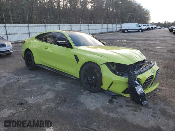 2021 BMW M4 Competition with VIN WBS33AZ09MCH46153, listed as a Copart auction lot 82263413 with 0 mi miles. Bid and sale history available at carsss.com. Image 4.
