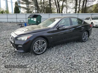 2014 Infiniti Q50 Sport with VIN JN1BV7AR9EM697624, listed as a Copart auction lot 54316585 with 92,902 mi miles and Salvage Title. Bid and sale history available at carsss.com. Image 1.