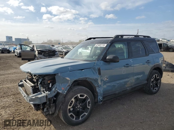 2023 Ford Bronco Sport Outer Banks with VIN 3FMCR9C69PRE09160, listed as a Copart auction lot 52485115 with 38,032 mi miles and Salvage title. Bid and sale history available at DreamBid. Image 1.