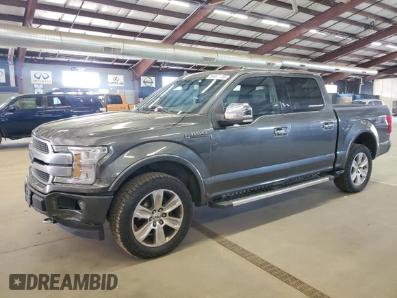 2018 Ford F-150 XL with VIN 1FTEW1EG1JFA53305, listed as a Copart auction lot 55466995 with 213,217 mi miles and Clean Title. Bid and sale history available at carsss.com. Image 1.