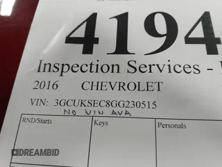 2016 Chevrolet Silverado 1500 LTZ with VIN 3GCUKSEC8GG230515, listed as a IAAI auction lot 41941307 with Not Provided miles. Bid and sale history available at carsss.com. Image 9.